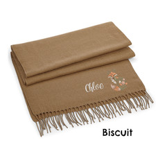 personalised autumn fox scarf