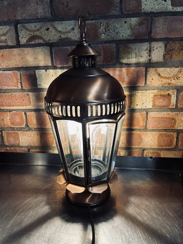 Vintage copper metal lantern - vintage,