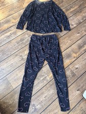 Ladies Black Heart Print Maternity Pyjamas, New Look, Size M, GS202