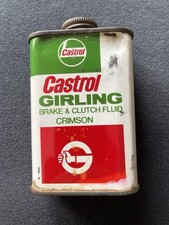 Vintage Castrol Girling Brake Fluid Tin Can Petrol Oil Bottle Empty 8 Fluid Ozs