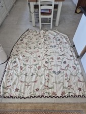 Harrods Silk Curtains Pair Floral Embroidered Luxury Drapes Vintage - Quality