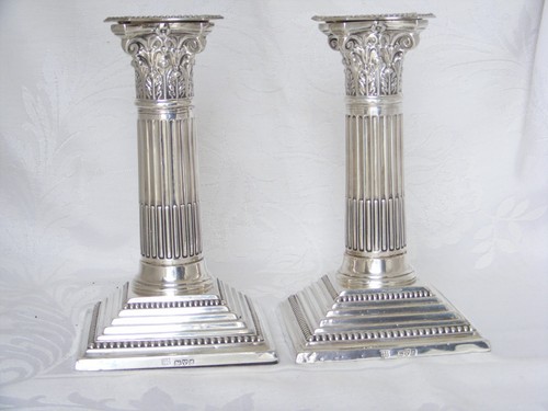 Pair edwardian silver - pair,, edwardian,