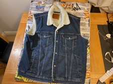 Mens Levi’s Sherpa denim jacket Gilet blue  Xl trucker cowboy 🔥🔥🔥