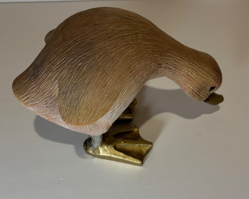 Duck figurine carved bamboo - duck,