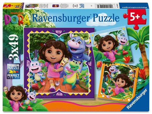 Kinderpuzzle 3x49 teile dora - 3x49,