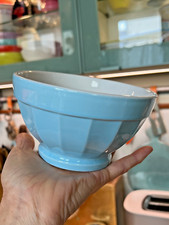 French Coffee Bowl Fluted Porcelain Café Bol Classic Café Au Lait Blue