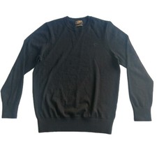 William Hunt Jumper Men XL Extra Large Merino Wool Crew Black Savile Row 