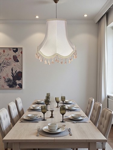 Oyster cream table lampshades