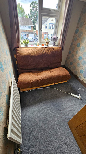 Brown folding seater futon - folding,
