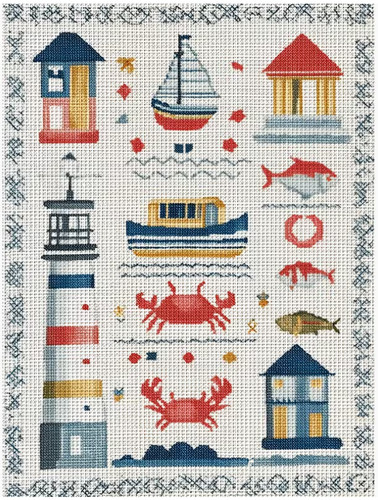 Printed cross stitch - cross, kit
