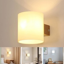 Retro Wall Light Wooden Glass