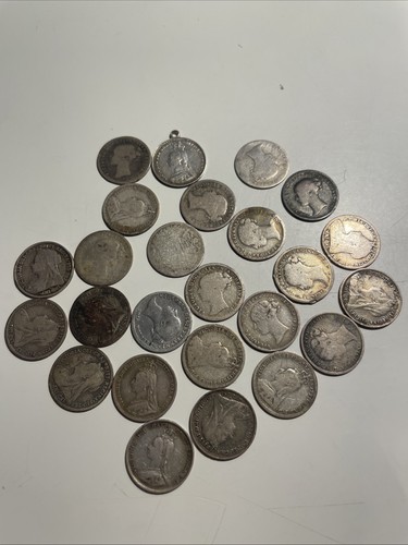 Silver victorian pence - 25,