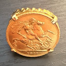 1911 Gold Sovereign Coin Ring