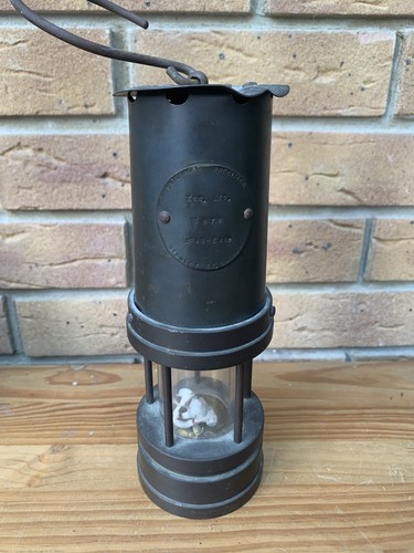 Vintage brass miners lamp - brass,