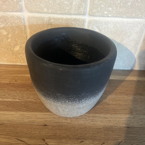 9cm ceramic plant pot black - 9cm,