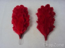 2 x British Army Military Red Feather Hackle / Plume