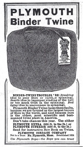 1911 plymouth binder twine - plymouth, ad
