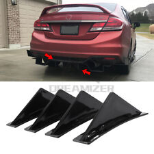 4X Car Rear Body Bumper Diffuser Shark Fin Trim Kit Spoiler For Honda Civic