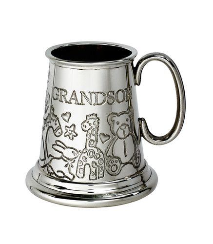 Grandson pewter quarter pint - pewter,
