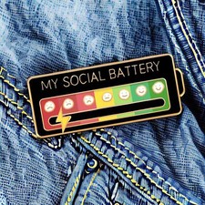 My Social Battery Mood Brooch
