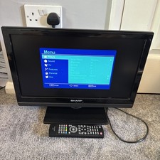 SHARP LC-19SH7E-BK 19 Inch HD Ready LCD TV Tested Caravan HDMI Scart With Remote