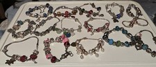 Ladies Silver Tone Charm Bracelets x 15 Many Unique Charms Job Lot Bundle #1