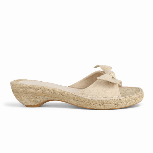 Canvas espadrille mules bow - canvas,