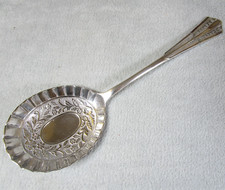 Lovely Antique Vintage JSD EP Silver Plate Berry / Serving Spoon 22cm Long