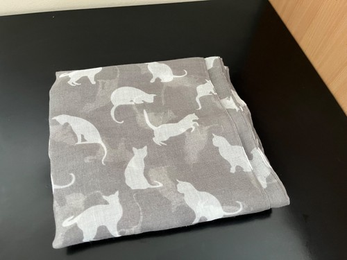Ladies cat scarf grey - scarf,