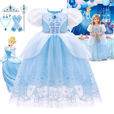 Cinderella Princess Costume Girls Kids Fancy Dress up Cosplay Party Outfit Gift