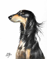 Original oil dog portrait - dog,