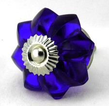 cobalt blue flower shaped cut
