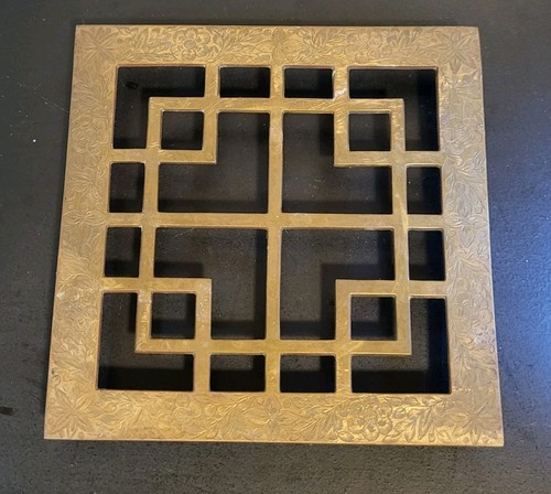 Vintage brass square geometric - brass,