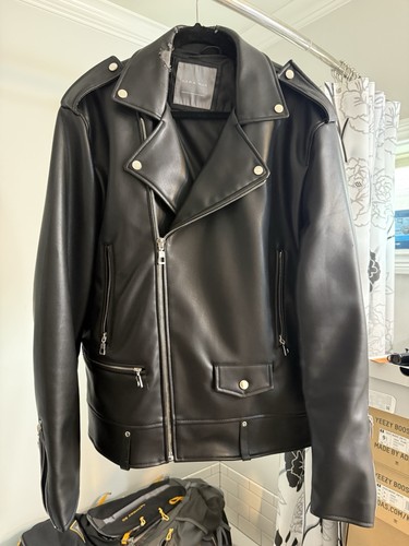 Zara moto biker leather - leather, jacket