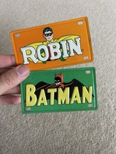 Ultra Rare Vintage Batman Mini Bicycle License Plate by Marx 1966 Vintage Lot