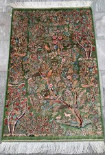 Luxury modern silk rug - modern, tree