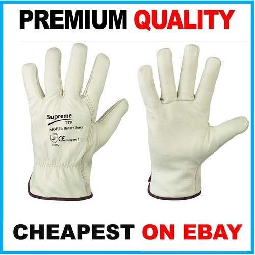 White leather gardening gloves - white,