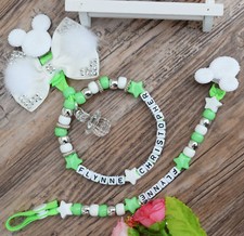 Set of two Personalised dummy clip  Pram charm for car seat pushchair bag