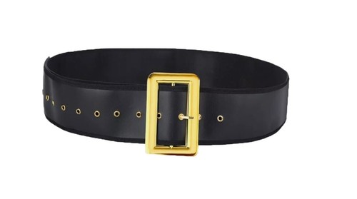 Wide black seventies belt - black,