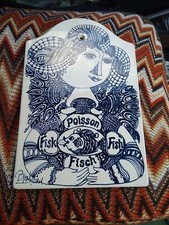 Vintage Danish Bjorn Wiinblad Nymolle  wall plate Serving Board Fish / Fisk 
