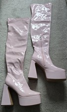 Baby Pink Thigh Boots 9UK