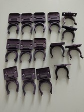15x BLACK PLASTIC KITCHEN LEG PLINTH KICK BOARD CLIPS BRACKETS SCREW FIXING 32mm