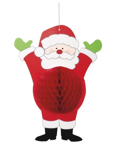 Santa honeycomb paper hanging - santa,