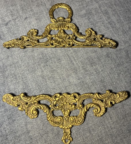 Vtg pair ornate gold - ornate,