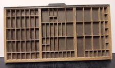 FREE SHIP  Letterpress Antique Printers Drawer Cal Case Shadow Box 17x32 37