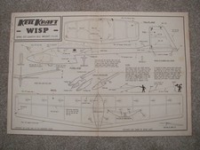 Keil Kraft Kit Plans of the Wisp a simple glider model of 20" wingspan