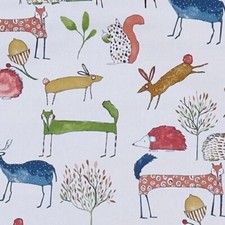 PRESTIGIOUS TEXTILES OH MY DEER BERRY 100% COTTON CURTAIN/CRAFT/BLIND FABRIC