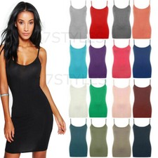 CAMI TUNIC BODYCON DRESS SLEEVELESS WOMEN TANK STRAPPY MINI SLING DRESS