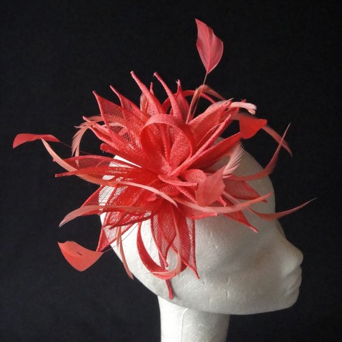 Coral sinamay and - coral,