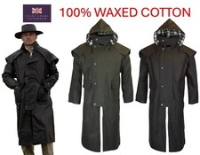 Waxed Cape Stockman Jacket Unisex Mens Ladies 100% Cotton Waterpoof Jacket NEW